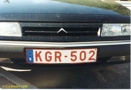 Belgium former normal series front plate with euroband KGR-502.jpg (24 kB)