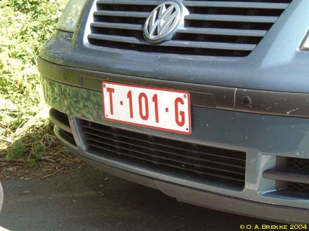 Belgium former normal series front plate T·101·G.jpg (28 kB)
