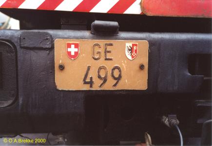 Switzerland abnormal load vehicle series rear plate GE 499.jpg (18 kB)