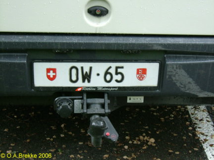 Swizerland normal series rear plate OW·65.jpg (40 kB)
