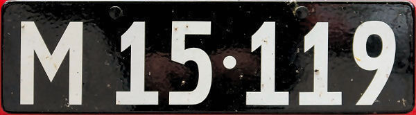 Denmark historical number plate close-up M 15·119.jpg (39 kB)