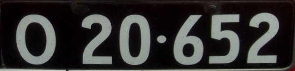 Denmark historically correct number plate close-up O 20·652.jpg (32 kB)