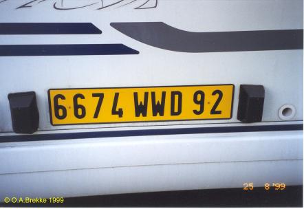 France former provisional series rear plate 6674 WWD 92.jpg (19 kB)