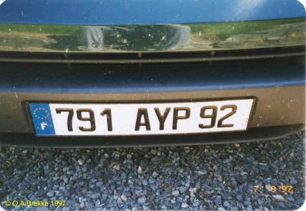 France former normal series front plate 791 AYP 92.jpg (26 kB)