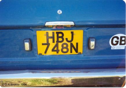 Great Britain former normal series rear plate HBJ 748N.jpg (21 kB)