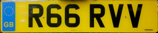 Great Britain former personalised series rear plate close-up R66 RVV.jpg (64 kB)