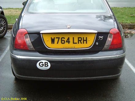 Great Britain former normal series rear plate W764 LRH.jpg (26 kB)