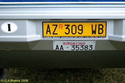 Italy former trailer repeater plate AZ R309 WB.jpg (67 kB)