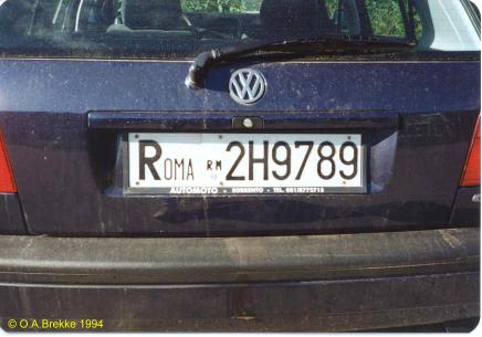 Italy former normal series rear plate ROMA 2H9789.jpg (24 kB)