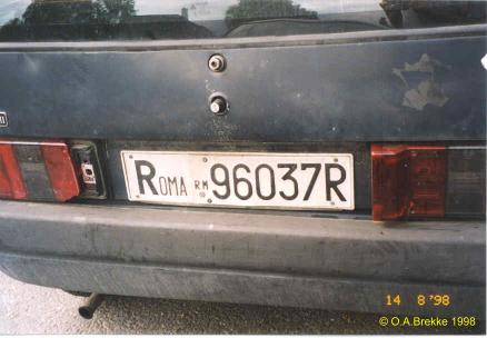 Italy former normal series rear plate ROMA 96037R.jpg (22 kB)