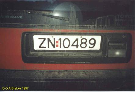 Olav's Norwegian license plates. Duplicates 19. Number plates of