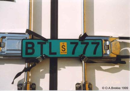 Sweden dealer plate former style BTL 777.jpg (19 kB)