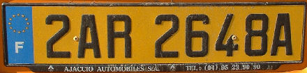 France official series rear plate Corse close-up 2AR 2648A.jpg (25 kB)