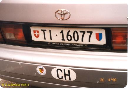 Switzerland normal series rear plate Campione d'Italia TI·16077.jpg (20 kB)