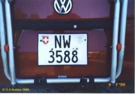 Switzerland normal series former style rear plate NW 3588.jpg (20 kB)