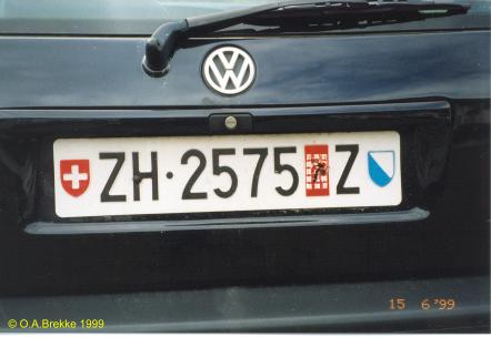 Switzerland temporary series rear plate ZH·2575 Z.jpg (20 kB)