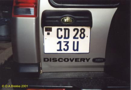 Uganda diplomatic series rear plate CD 28 13 U.jpg (17 kB)