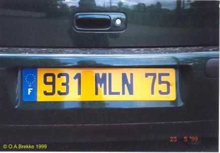 France former normal series rear plate 931 MLN 75.jpg (20 kB)