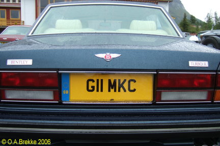 Great Britain former personalised series rear plate G11 MKC.jpg (43 kB)