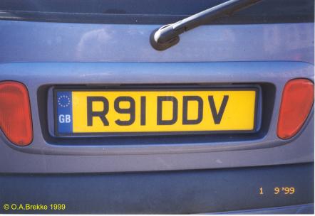 Great Britain former normal series rear plate R91 DDV.jpg (19 kB)