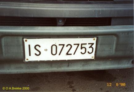 Italy former normal series front plate IS 072753.jpg (20 kB)