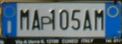 Italy trade plate series remade front plate MA P 105 AM.jpg (51 kB)