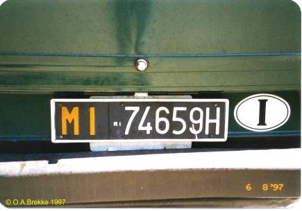 Italy former normal series rear plate MI 74659H.jpg (22 kB)