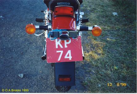 Norway former trade plate series motorcycle KP 74.jpg (31 kB)