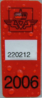 Norwegian validation sticker for 2006 oblat2006_old.jpg (15 kB)