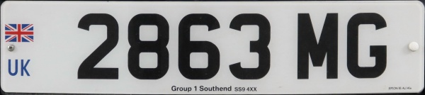 Great Britain former normal series remade as cherished number front plate 2863 MG.jpg (43 kB)