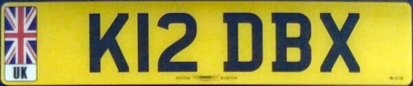 Great Britain former personalised series rear plate close-up K12 DBX.jpg (53 kB)